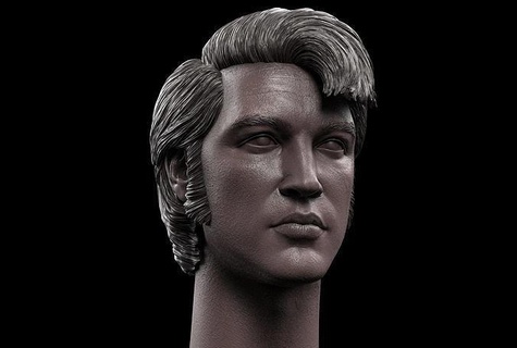 elvis presley head celebrity figurine miniature sculpture bust likeness statue michael jackson madonna freddie beatles lennon 60s singer character sculptures music art 3d print model - Mito3D