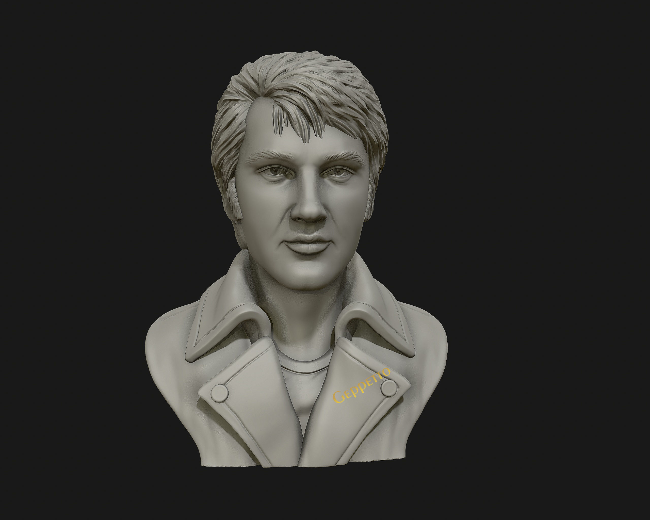 elvis presley escultura pronto to impressão retrato homem arte moda galeria corpo jovem fofa rei cantor cabeça fracasso estatueta esculturas 3D print model - Mito3D