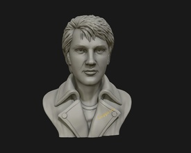 elvis presley sculpture ready to print portrait people man art fashion gallery body young cute king singer head bust figurine sculptures 3d print model - Mito3D