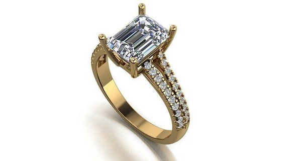 smeraldo Fidanzamento squillare 3d modello stampabile platino gioielleria splendente oro nozze argento diamante anelli sterlina lusso abjewels moda design 3d print model - Mito3D