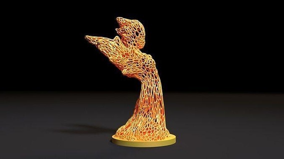 Glut elementar Feuer voronoi dnd Fantasie Miniatur Tischplatte Lava Magma Kreatur Vulkan fiktiv Humanoid Fee Kunst Skulpturen 3d print model - Mito3D