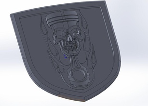 emblem dodge fire piston auto car skull shield hobby diy mun ny re pare kid robot solve 3d print model - Mito3D