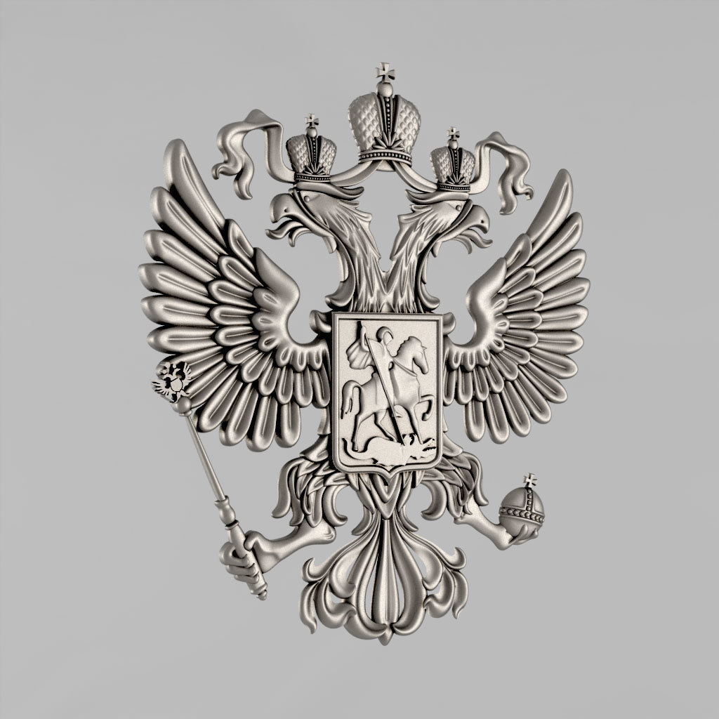 emblem russia art symbol gerb medalion heraldry blazon kremlin state crown gerd other 3D print model - Mito3D