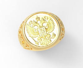 emblem russia ring jewelry gold silver printable rings 3d print model - Mito3D