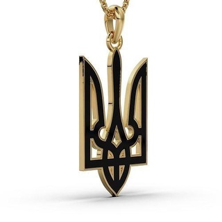 emblema Ucrania colgante pendiente esmalte joyería joya oro cadena plata Boda diseño molar compromiso seguridad forma símbolo mandibular dentina pediátrico colgantes 3d print model - Mito3D