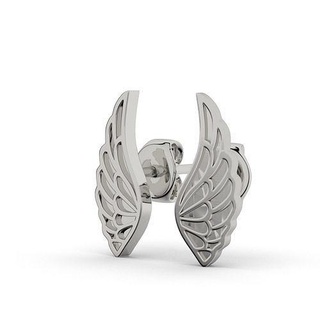 embosed wing earrings earring wings jewelry gold platinum 3dmodel printable fashion precious symbol 3d print model - Mito3D
