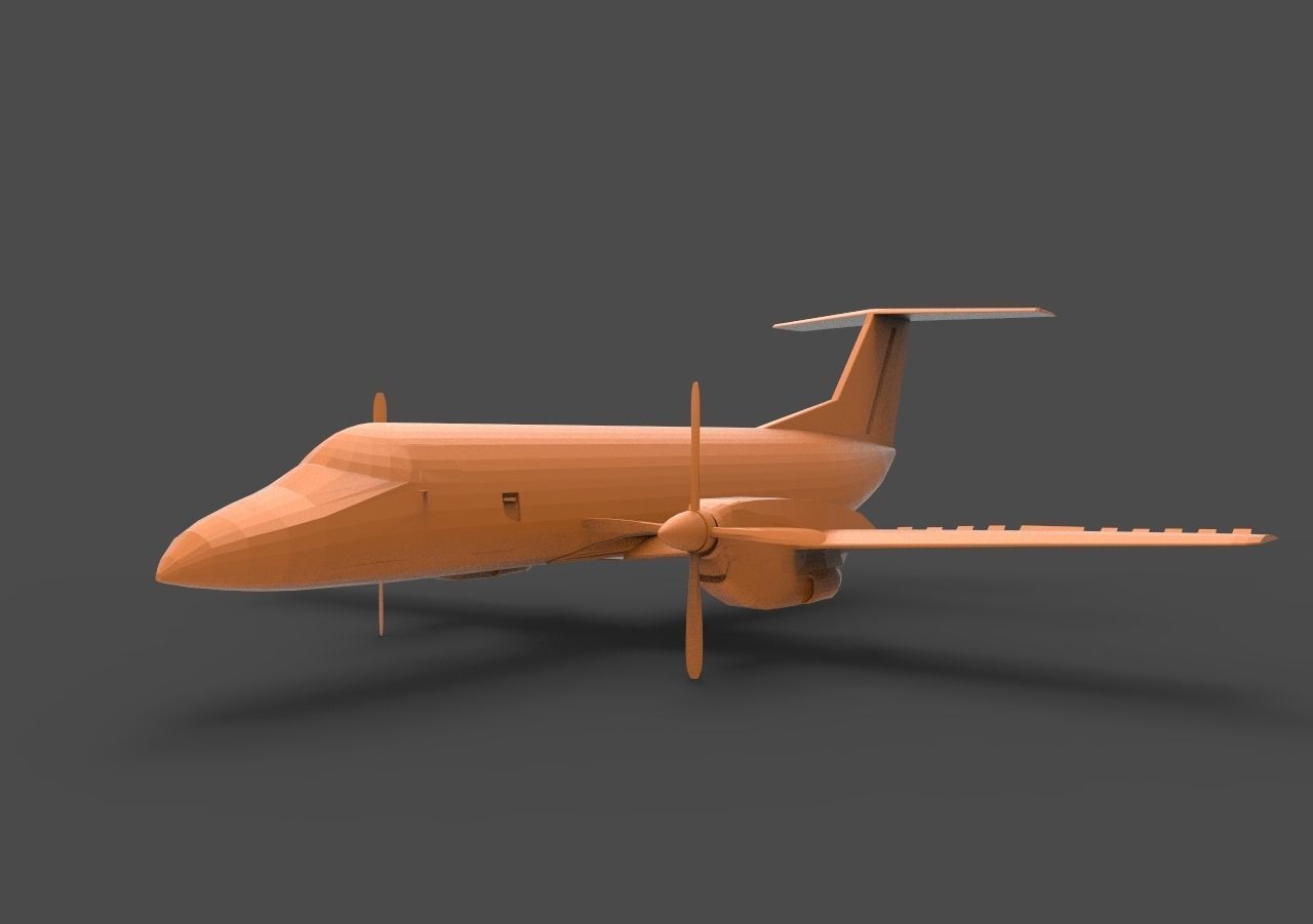 embraer emb 120 e120 e emb120 brasilia airplane aircraft air lowpoly poly hobby diy automotive 3D print model - Mito3D
