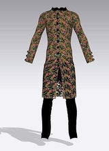 ricamo shervan bottam sherwani indumento negozio uomini ansimare camicia colore designe moda 3d print model - Mito3D