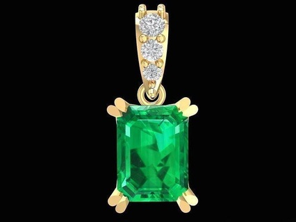 smeraldo pendente 2293 gioielleria moda Accessori oro diamante donna donne design ciondoli 3d print model - Mito3D