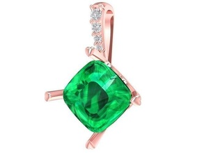 smeraldo pendente 2973 gioielleria moda accessori oro diamante donna donne design ciondoli 3d print model - Mito3D