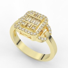 Smaragd Stangenbrot Ring Juwel brillant Diamant Prinzessin Silber Gold Mode Schmuck druckbar Sterling engagem Engagement Ringe 3d print model - Mito3D