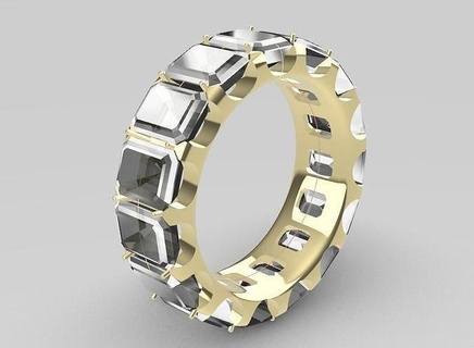 zümrüt kesmek elmas sonsuzluk yüzük kırat taşlar model takı altın gümüş yazdırılabilir mücevher düğün moda platin karat parlak çap safir 3d yüzükler 3d print model - Mito3D