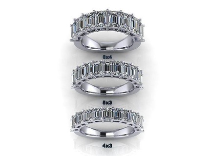 esmeralda cortar noivado aniversário anel diamante joalheria platina elegante imprimível luxo jóia gema brilhante ouro moda beleza safira argolas 3d print model - Mito3D