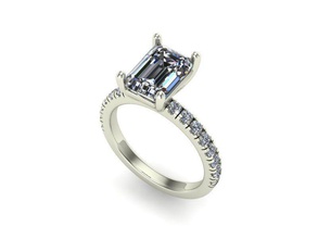 emerald cut engagement ring Schmuck Platin gem Luxus Diamant-ring Ringe 3d print model - Mito3D