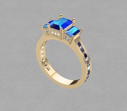Smaragdschliff ring Schmuck Nashorn Diamant-ring bedruckbar ist emerald gem gold Ringe 3d print model - Mito3D