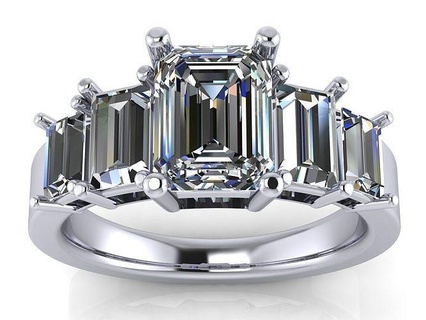 esmeralda cortar solitário noivado anel pedra tamanhos joalheria luxo platina gema precioso prata esterlina imprimível brilhante diamante moda ouro dedo argolas 3d print model - Mito3D