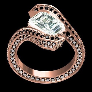 Esmeralda cortar tensión ajuste derivación anillo diamante joyería gemas compromiso Boda 3d canalla diseño Moda personalizar belleza joya anillos 3d print model - Mito3D
