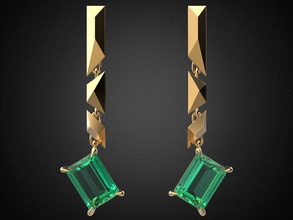emerald earrings gold e13 family earring 3d printable gold silver jewelry cnc jewel gemstone gem brilliant diamond ring sterling sapphire pendant emerald jewelryset art earrings 3d print model - Mito3D