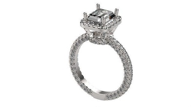 Smaragd Engagement Ring Größe Gold Schmuck Diamant Hochzeit Ringe 3d print model - Mito3D