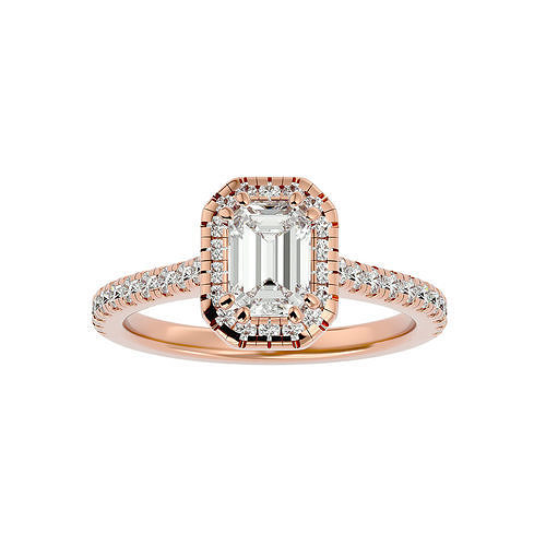 Smeraldo alone solitario nozze Fidanzamento squillare 360 Visualizza gioielleria gruppo musicale womenring oro diamante anelli donne 3D print model - Mito3D