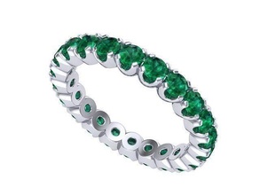 emerald infinity band diamond golden silver jewelry ring rings 3d print model - Mito3D