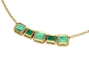 emerald pendant diamond golden silver jewelry pendants 3d print model - Mito3D
