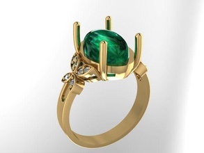 smeraldo squillare gemma stampabile oro moda fidanzamento ametista diamante engagement nozze gioielleria anelli bellezza rubino solitario farfalla 3d print model - Mito3D