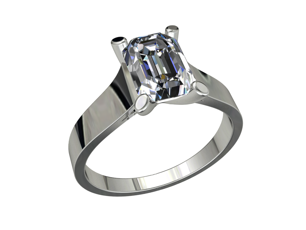 anillo de esmeralda hk - cc77 la joyería los anillos joyeros impresión modelos modelo 3d diseño industrial otros 3D print model - Mito3D