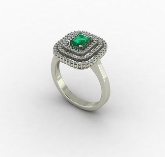 Esmeralda anillo redondo diamantes joyería joya precioso lujo Moda compromiso Boda brillante oro diamante anillos diseño 3d print model - Mito3D