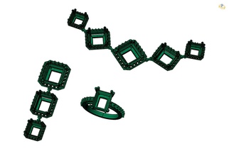 smeraldo di forma gioielli progettazione emerald oro argento orecchino diomond stesa braccialetto anello whitegold rosegold la collana giro designer 3dmodels art altri 3d print model - Mito3D