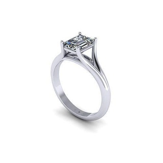 esmeralda solitário diamante anel jóia noivado Casamento jóias prata joalheria ouro engagem moda esterlina pingente colar beleza brincos pingentes argolas 3d print model - Mito3D