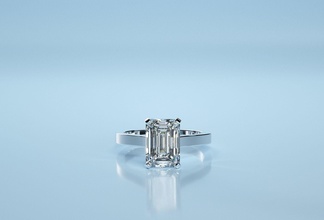 esmeralda pedra solitário anel diamante dourado prata joalheria argolas 3d print model - Mito3D