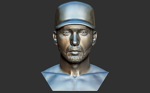 Eminem büst 3d baskı rapçı şöhret tanınmış Kanye batı Jay Tupac Shakur kötü şöhretli büyük biggie küçük nas Wayne dababy dre meraklı dogg Sanat heykeller 3d print model - Mito3D