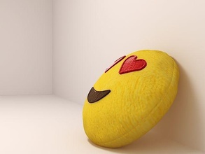 emjo pillow house sofa decoration modern love lovely heart yellow furniture 3d print model - Mito3D