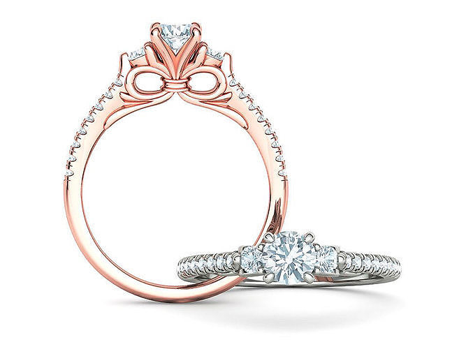 emma bow engagement ring half carat stone 3dmodel jewelry 3 fashion rings diamond gold stones usa canada europe united kingdoom mexico brazil brilliant promise 5mm states cad 3D print model - Mito3D