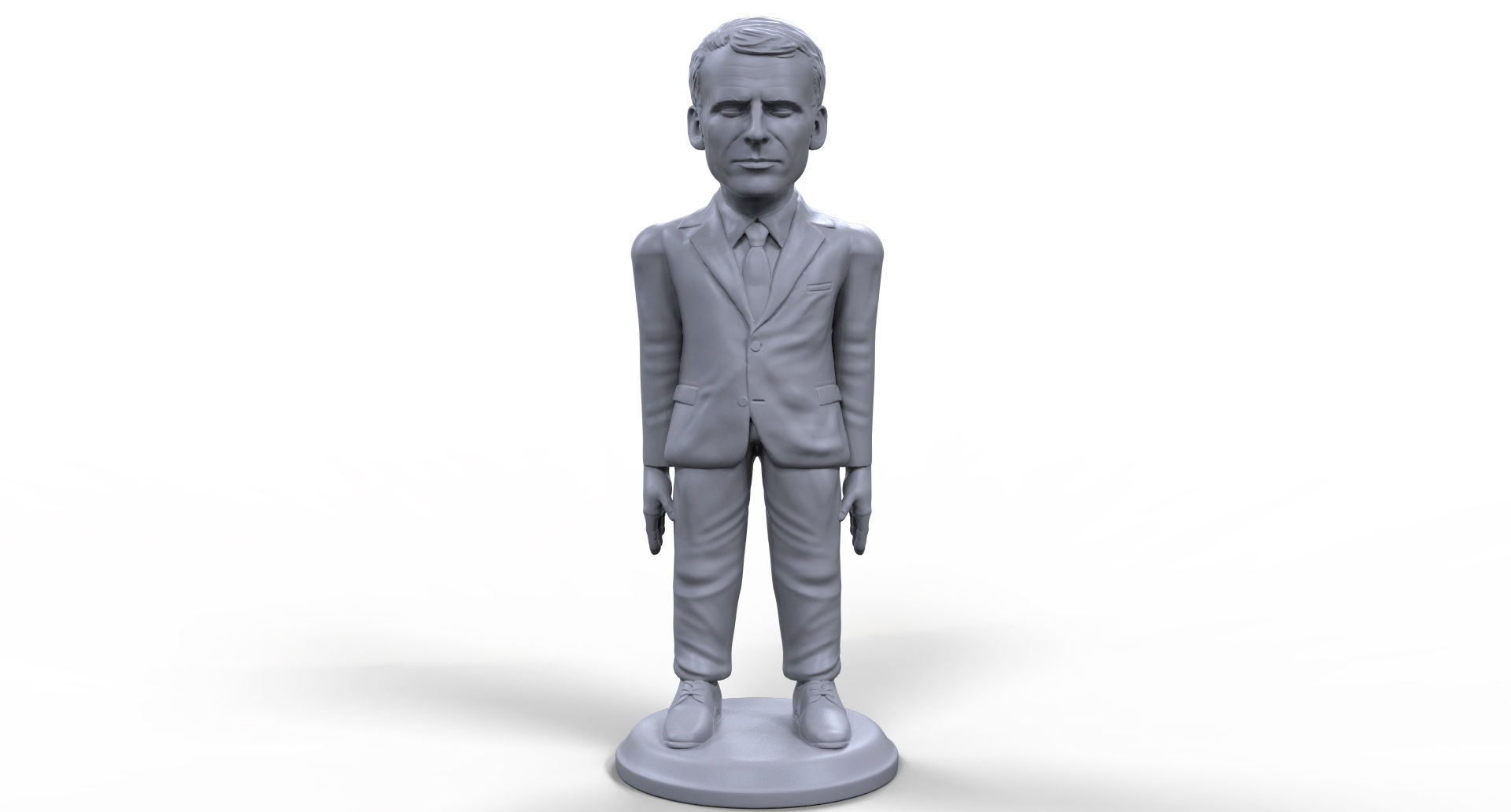 emmanuel macron stilizzato alto qualità 3d stampabile miniatura francese scultura tavolo politico presidente capo tavola gioco statua uomo persona umano giochi giocattoli 3D print model - Mito3D