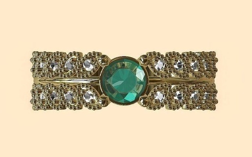 Smaragd Ring Schmuck wertvoll Juwel Zubehörteil Luxus Gold druckbar brillant Diamant Frau Ringe 3d print model - Mito3D