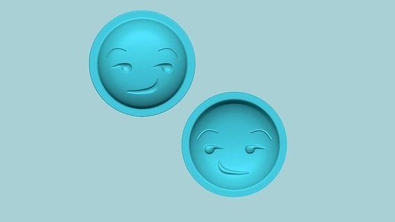 emoji 05 sorridendo modanatura preparativi eva schiuma mestiere canta fatto mano artigiano muffa speciale emoticon Sorridi reagire viso arte 3d print model - Mito3D