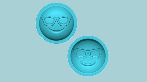 emoji 06 gafas sol moldura arreglo eva espuma arte canta artesanía artesano molde especial emoticon sonreír reaccionar cara Arte 3d print model - Mito3D