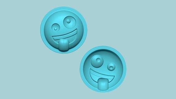 emoji 09 fou moulage arrangement Eva mousse artisanat chante artisan moule spécial émoticône sourire réagir visage art 3d print model - Mito3D