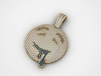 emoji gema pingente hiphop ícone modelos símbolo personagem emoticon pingentes desenho animado moda prata luxo jóias imprimível colar joalheria 3d print model - Mito3D