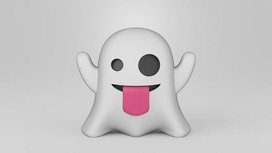 emoji fantôme 3d impression capuche effrayant hanté casser horreur dessin animé halloween morte bouh couverture personnage fantaisie monstre courbé jack smiley message jeux jouets 3d print model - Mito3D