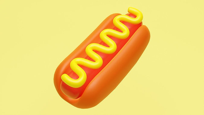 emoji hot dog 001 saucisse pain mayonnaise mayonnaise sauce balivernes petit déjeuner aliments plat casse croûte maison cuisine manger 3d print model - Mito3D