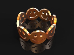 emoji 3d baskı halkası takı gülümseme ringsmile 3dring altın Gümüş platin yüzük 3d print model - Mito3D