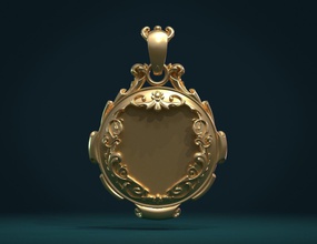 boş pendant ıı takı Barok sanatsal sanat iyi bukleler dekorasyon kolye bırakır vintage altın antika retro lüks zen Budizm 3d print model - Mito3D
