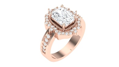 emreled stone ring fashion diamondring jewelry rings 3d print model - Mito3D