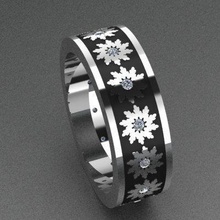 emaille diamanten ring juwel gold diamant schmuck hochzeit männer schönheit mode wertvoll ringe 3d print model - Mito3D