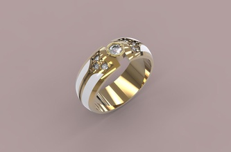 l'émail anneau bijoux or de l'anneau le platine d'argent gem brillant bague en diamant luxe lumineux imprimable boucle d'oreille les anneaux 3d print model - Mito3D