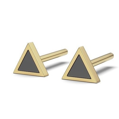 émail triangle 6mm bijoux or argent diamant bijou boucle d'oreille imprimable brillant femmes mode conception boucles d'oreilles hexagone 3d print model - Mito3D