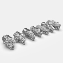 pezzi braccialetti 3 gioielleria argento stampabile sterlina gioiello oro animali cad prototipazione catena testa bull terrier coccodrillo volpe scimmia rinoceronte pecore serpente 3d print model - Mito3D